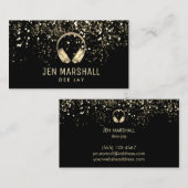 DJ faux gouden folie hoofdtelefoon Visitekaartje (Voorkant / Achterkant)