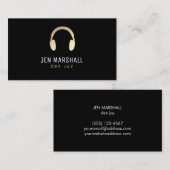 DJ faux gouden folie hoofdtelefoon Visitekaartje (Voorkant / Achterkant)