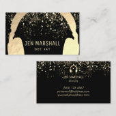 DJ faux gouden folie hoofdtelefoon Visitekaartje (Voorkant / Achterkant)