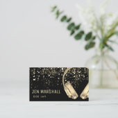 DJ faux gouden folie muziek hoofdtelefoon Visitekaartje (Staand voorkant)