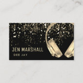 DJ faux gouden folie muziek hoofdtelefoon Visitekaartje (Voorkant)