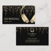 DJ faux gouden folie stippen regen muziek hoofdtel Visitekaartje (Voorkant / Achterkant)
