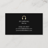 DJ faux gouden hoofdtelefoon Visitekaartje (Achterkant)