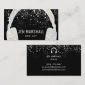 DJ faux sprankelende muziek koptelefoon Visitekaartje (Voorkant / Achterkant)