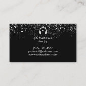 DJ faux sprankelende muziek koptelefoon Visitekaartje (Achterkant)