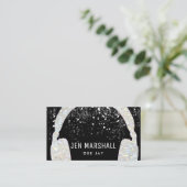 DJ faux sprankelende muziek koptelefoon Visitekaartje (Staand voorkant)