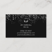 DJ faux zilveren folie hoofdtelefoon Visitekaartje (Achterkant)