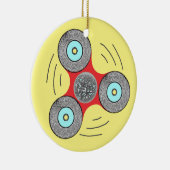 DJ Fidget Spinner Keramisch Ornament (Rechts)