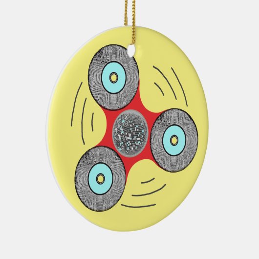 DJ Fidget Spinner Keramisch Ornament (Rechts)