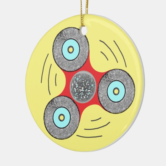 DJ Fidget Spinner Keramisch Ornament (Links)