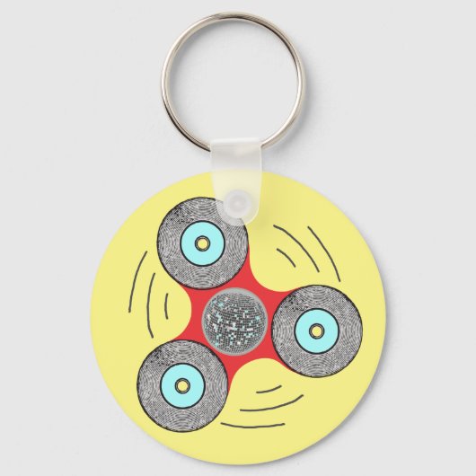 DJ Fidget Spinner Sleutelhanger (Voorkant)