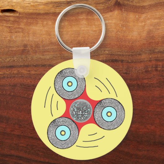 DJ Fidget Spinner Sleutelhanger (Voorkant)