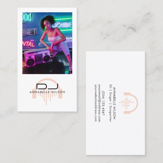 DJ Foto Modern Music  Visitekaartje (Voorkant / Achterkant)