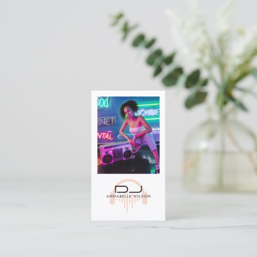 DJ Foto Modern Music  Visitekaartje (Staand voorkant)