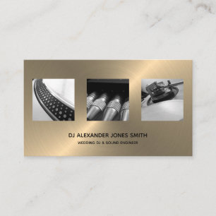 DJ-fotograaf - Moderne, minimale Gold Faux Visitekaartje