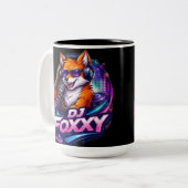 DJ FOXXY 2 Two-Tone COFFEE MUG Tweekleurige Koffiemok (Voorkant links)