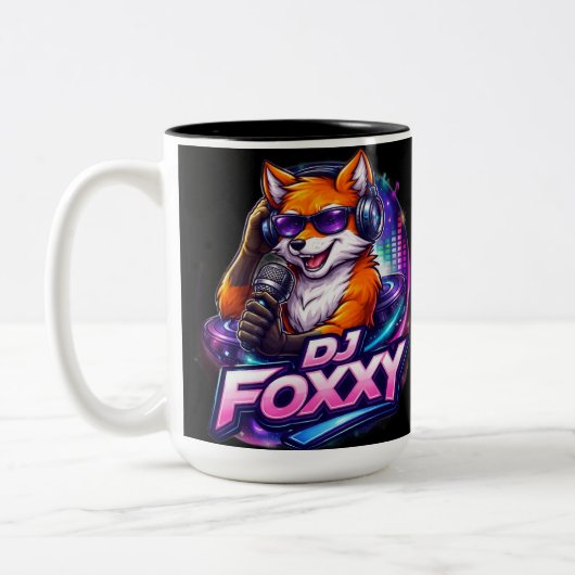 DJ FOXXY 2 Two-Tone COFFEE MUG Tweekleurige Koffiemok (Links)