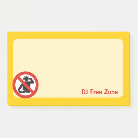 DJ Free Zone Post-it® Notes (Voorkant)