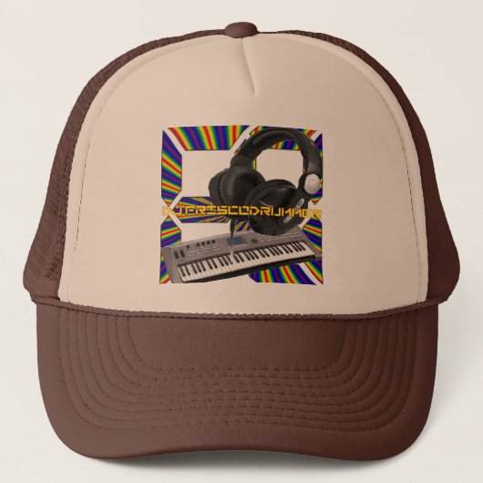 DJ Friscodrummer Logo Trucker Hat Pet (Voorkant)