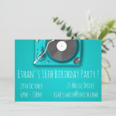 DJ funky cool retro tienerjongens verjaardagsfeest Kaart (Staand voorkant)