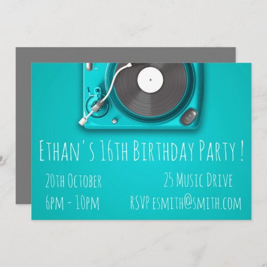 DJ funky cool retro tienerjongens verjaardagsfeest Kaart (Voorkant / Achterkant)