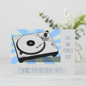 DJ funky cool retro tienerjongens verjaardagsfeest Kaart (Staand voorkant)