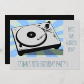 DJ funky cool retro tienerjongens verjaardagsfeest Kaart (Voorkant / Achterkant)