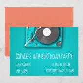 DJ funky cool retro tienermeisje verjaardagsfeestj Kaart (Voorkant / Achterkant)