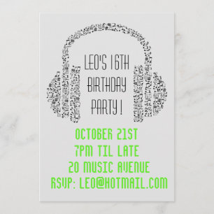 DJ funky coole muziek tienerjongens verjaardagsfee Kaart