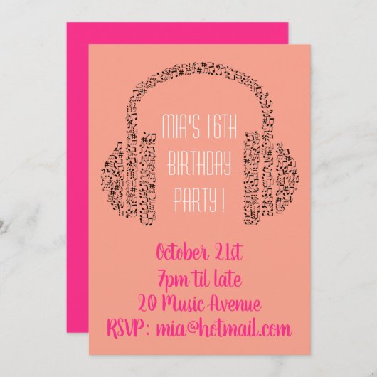 DJ funky coole muziek tienermeisje verjaardagsfees Kaart (Voorkant / Achterkant)