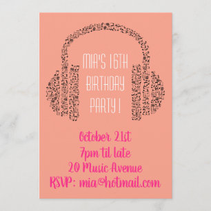 DJ funky coole muziek tienermeisje verjaardagsfees Kaart