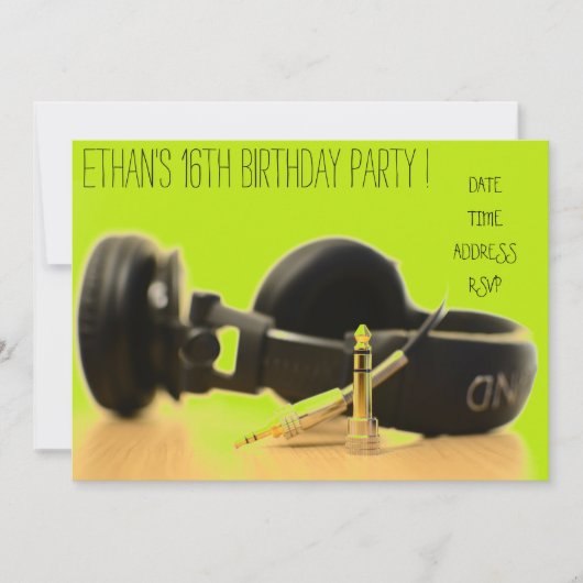 DJ funky coole tienerjongens verjaardagsfeestje Kaart (Voorkant)