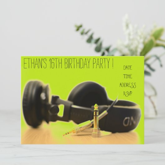 DJ funky coole tienerjongens verjaardagsfeestje Kaart (Staand voorkant)