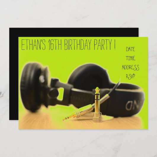 DJ funky coole tienerjongens verjaardagsfeestje Kaart (Voorkant / Achterkant)