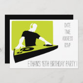 DJ funky coole tienerparty Kaart (Voorkant / Achterkant)