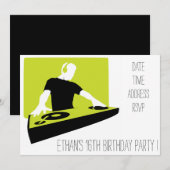 DJ funky koele verjaardagsfeestje voor tienerjonge Kaart (Voorkant / Achterkant)