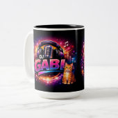 DJ GABI 2 Tweekleurige koffiemok (Voorkant links)