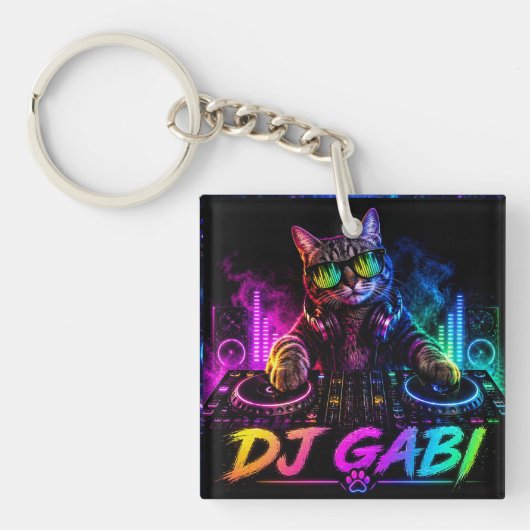 DJ GABI DUBBELEZIJDIG SLEUTELHANGER (Voorkant)