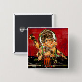 DJ GANESH-pen Vierkante Button 5,1 Cm (Voorkant /achterkant)