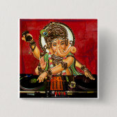 DJ GANESH-pen Vierkante Button 5,1 Cm (Voorkant)