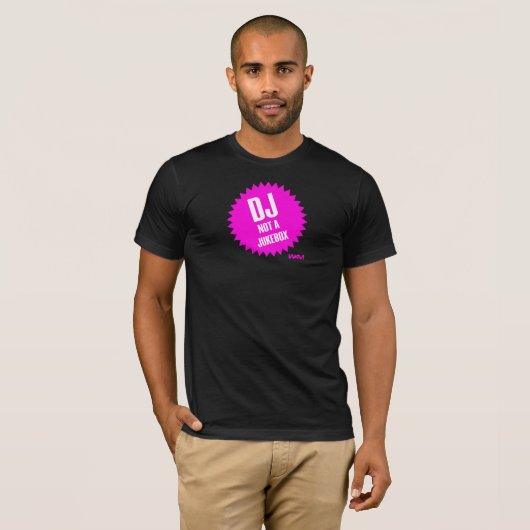 DJ geen jukebox T-shirt (Voorkant volledig)
