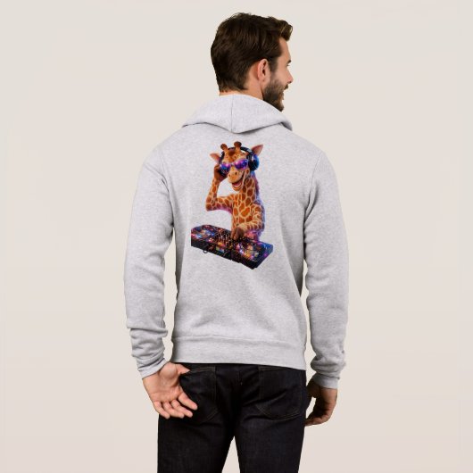 DJ Giraffe 4D Party Hoodie (Achterkant volledig)
