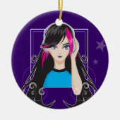 DJ Girl Keramisch Ornament (Voorkant)