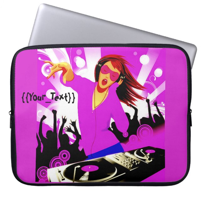 DJ Girl Laptop Sleeve (Voorkant)