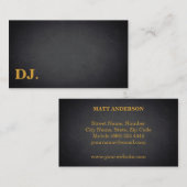 DJ Gold Bold Text Elegant Dark Minimalist Visitekaartje (Voorkant / Achterkant)