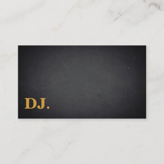 DJ Gold Bold Text Elegant Dark Minimalist Visitekaartje (Voorkant)