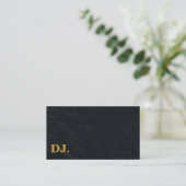 DJ Gold Bold Text Elegant Dark Minimalist Visitekaartje (Staand voorkant)