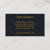 DJ Gold Bold Text Elegant Dark Minimalist Visitekaartje (Achterkant)