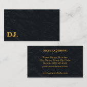 DJ Gold Bold Text Elegant Dark Minimalist Visitekaartje (Voorkant / Achterkant)