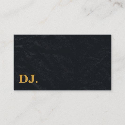 DJ Gold Bold Text Elegant Dark Minimalist Visitekaartje (Voorkant)